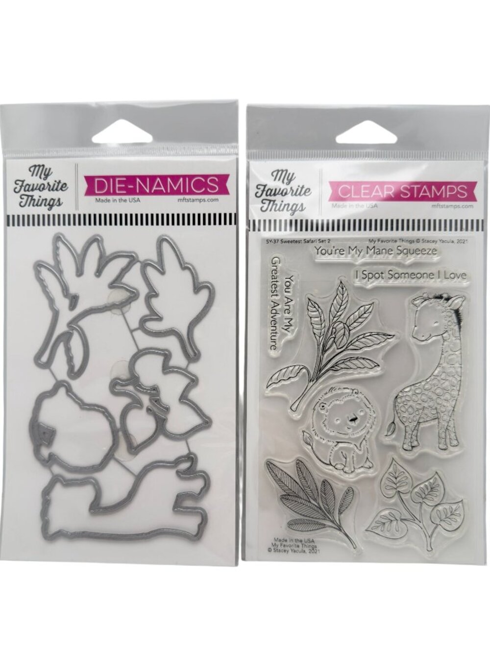 My Favorite Things Sweetest Safari 2 Clear Stamps Die-namics Cutting Dies NEW
